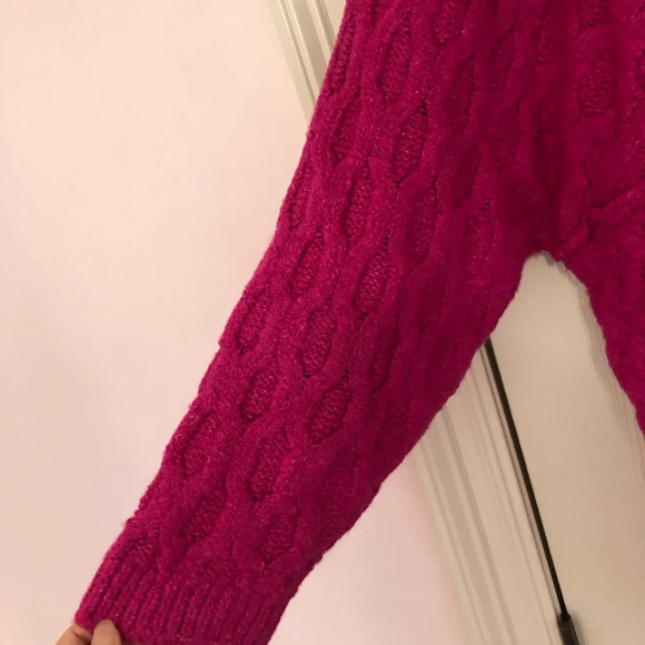 Free People Pink Cable Knit Sweater - Picture 6 of 7